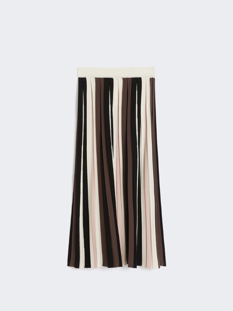 Plissé-pleated viscose skirt, multicolour | Weekend Max Mara