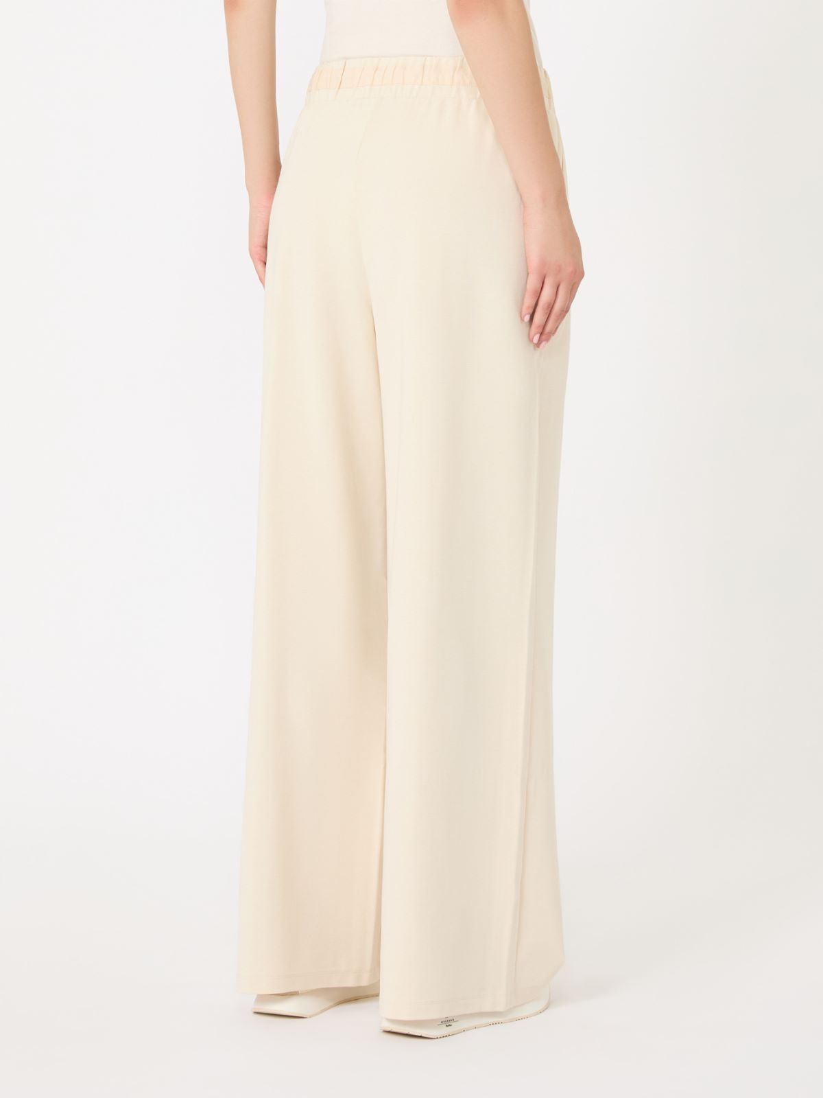 Milano-knit jersey trousers, ivory | Weekend Max Mara