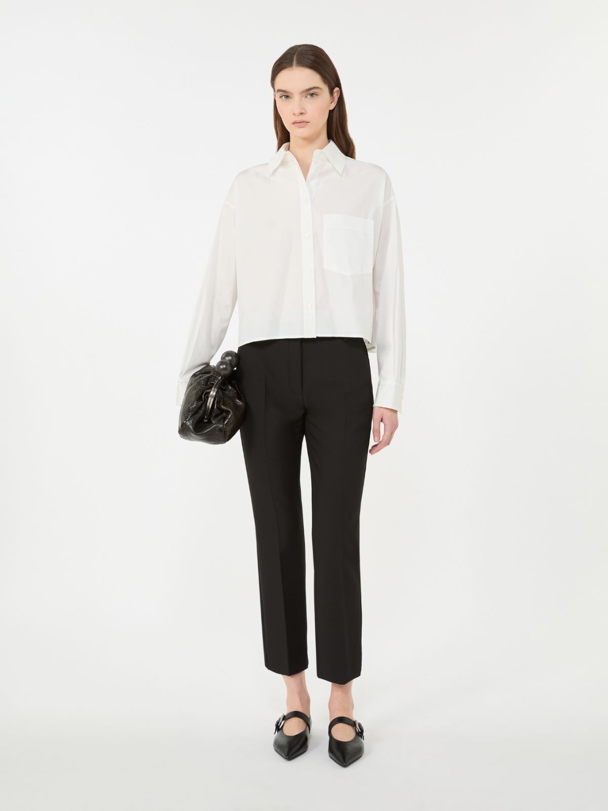 Cotton poplin shirt, optical white | Weekend Max Mara