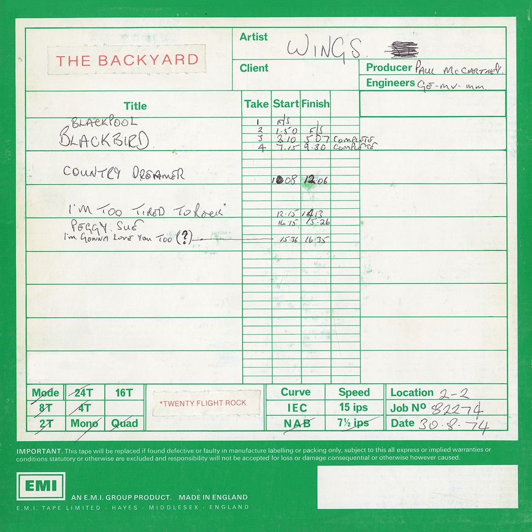 発表！Paul McCartney & Wings – The Backyard (One Hand Clapping