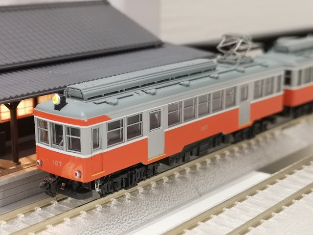 箱根登山鉄道モハ1形 ステンレスドア仕様(2輌セット) ライト点灯動力動作