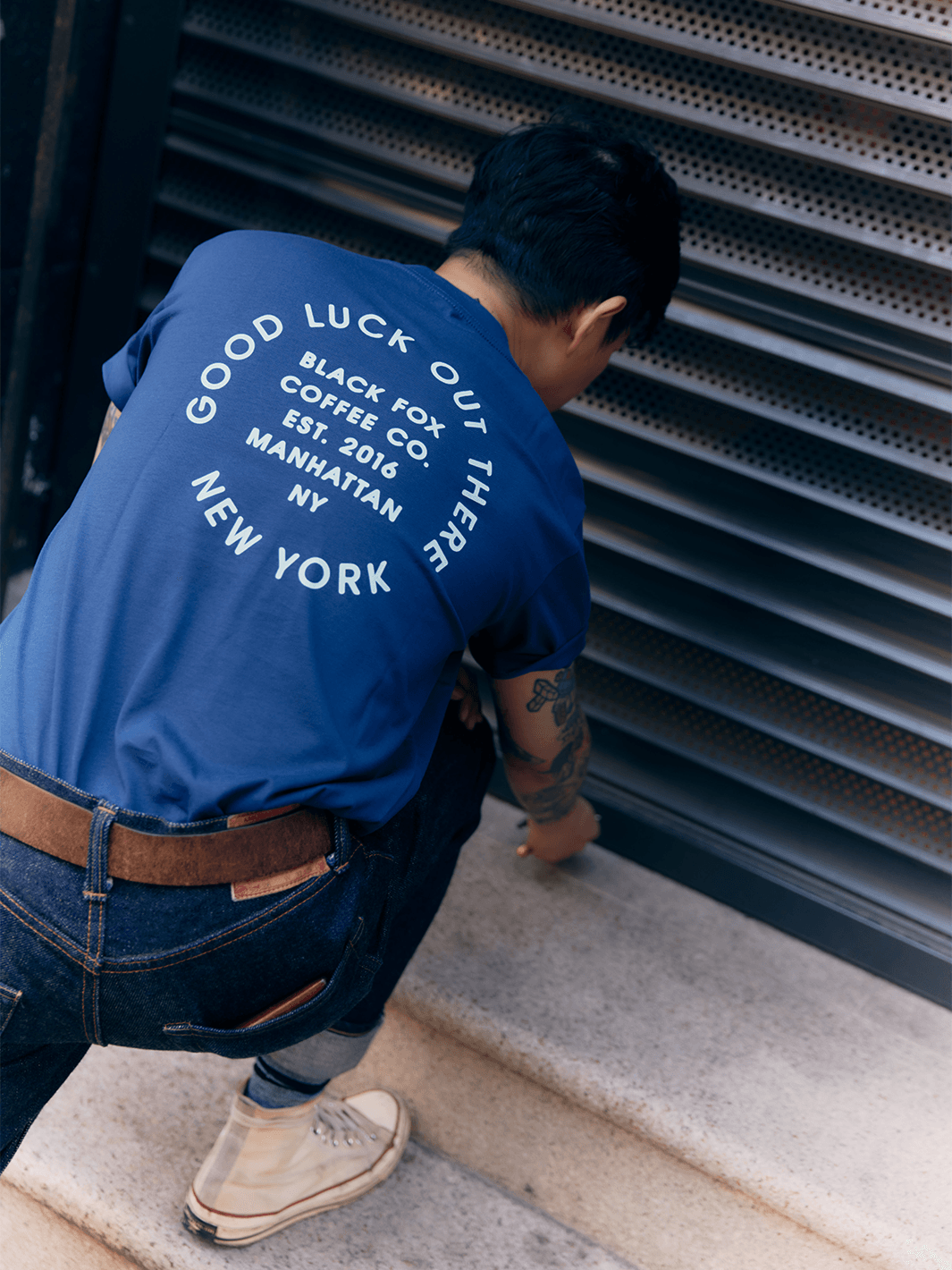 Est. 2016 Black Fox NYC Cobalt T-Shirt – Black Fox Coffee Co.