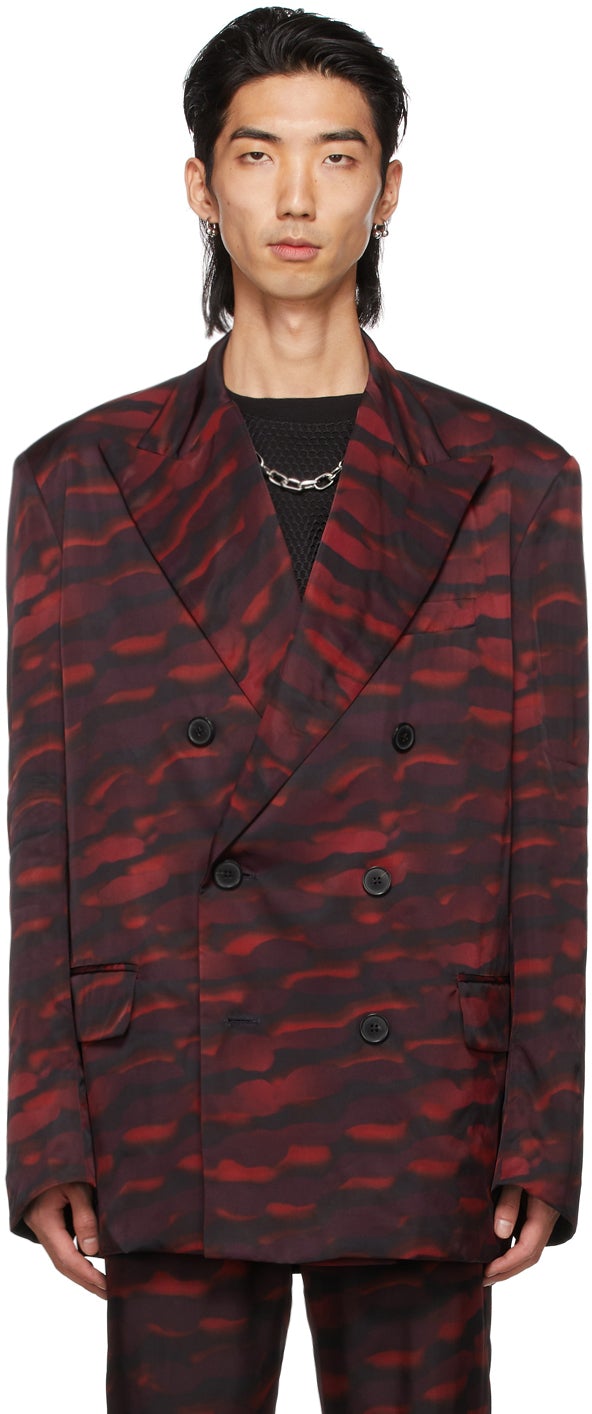Dries Van Noten Red Len Lye Edition Graphic Blazer – BlackSkinny