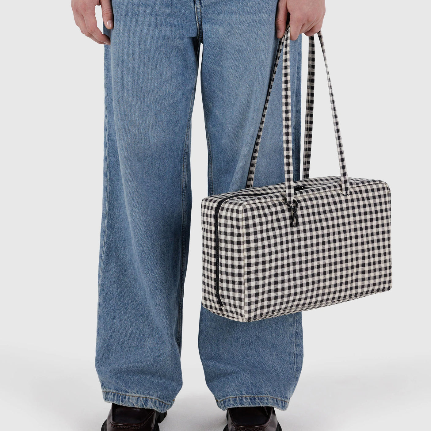 Shop Baggu Medium Nylon Bowler Bag - Gingham Style – Blink Box