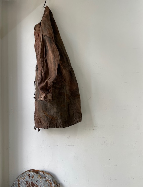 kaval / stand collar coat “sabi＋kakishibu dyed”(カヴァルのまるで
