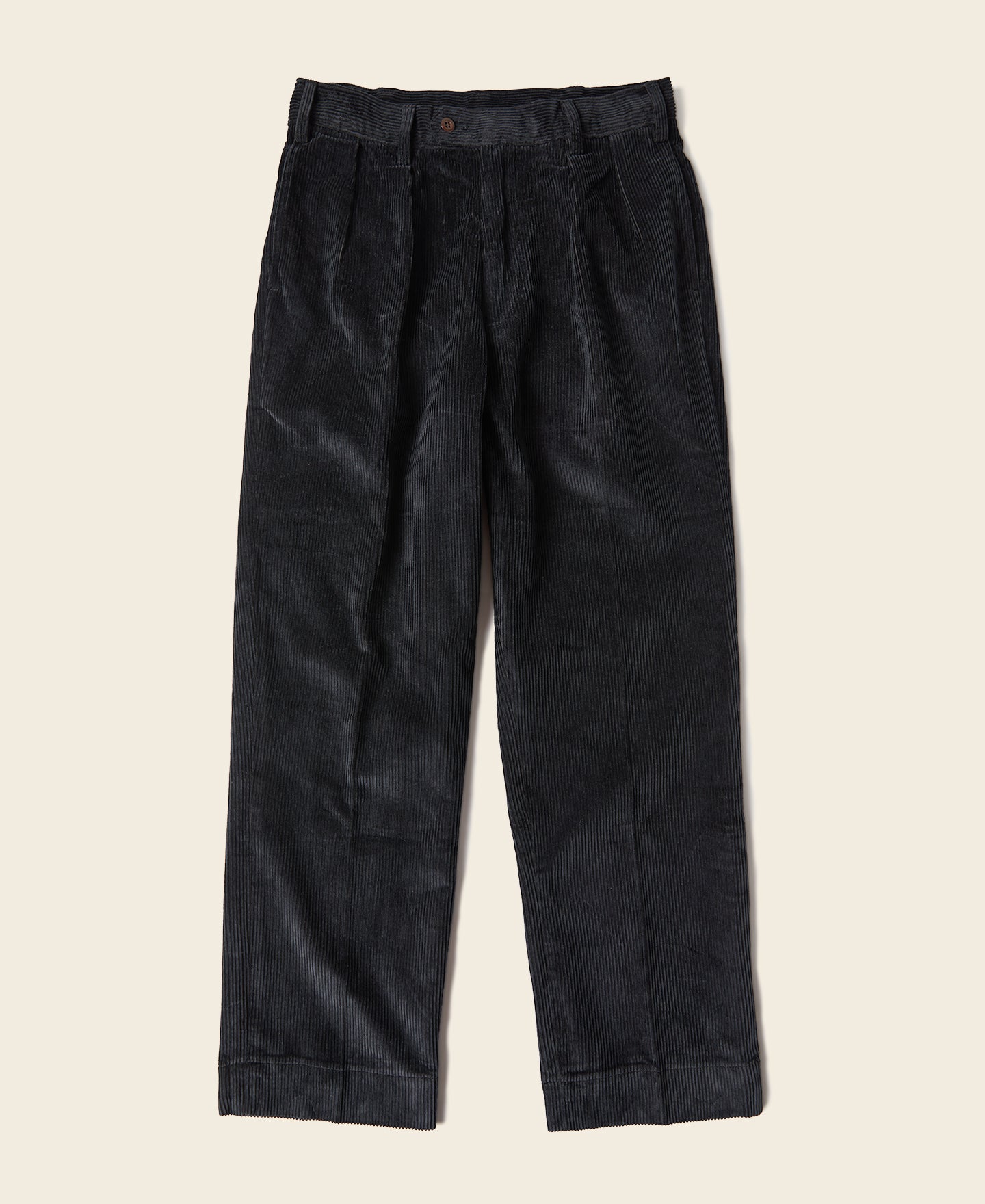 12.5 oz 8 Wale Corduroy Trousers - Black | Suit Pants Style
