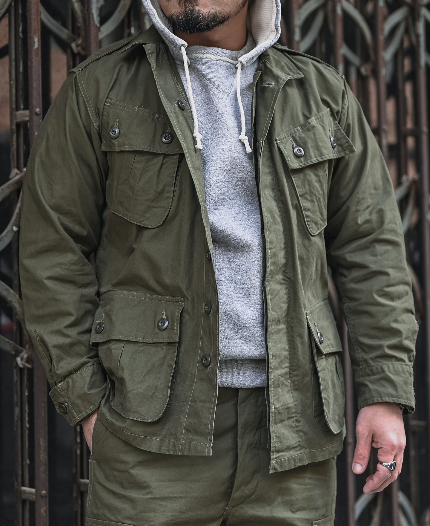 1963 1st Model Tropical Jungle Fatigue Jacket - Olive | Bronson