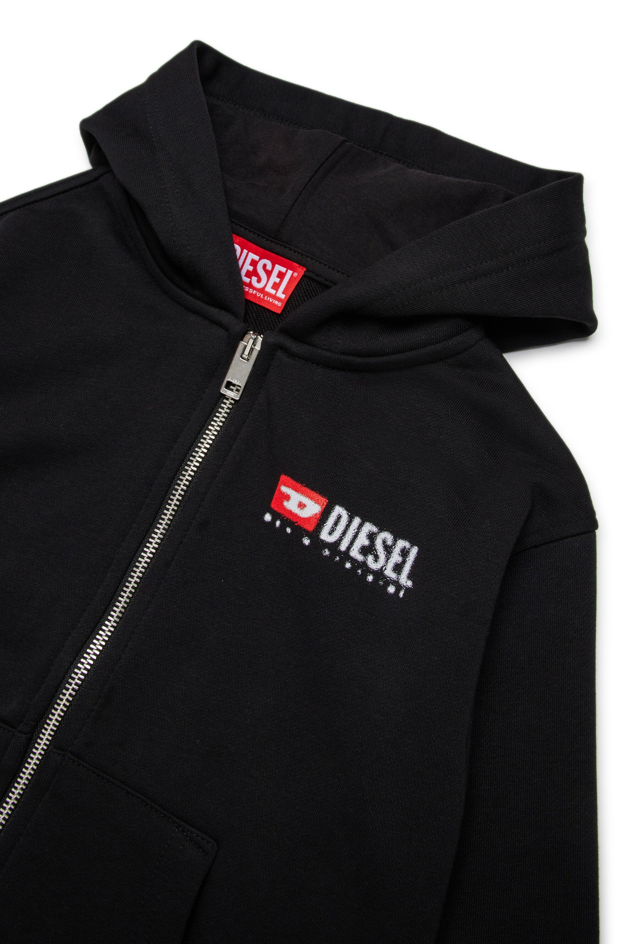 DIESEL boy's hooded sweatshirt with zip and logo | BRAVE KID