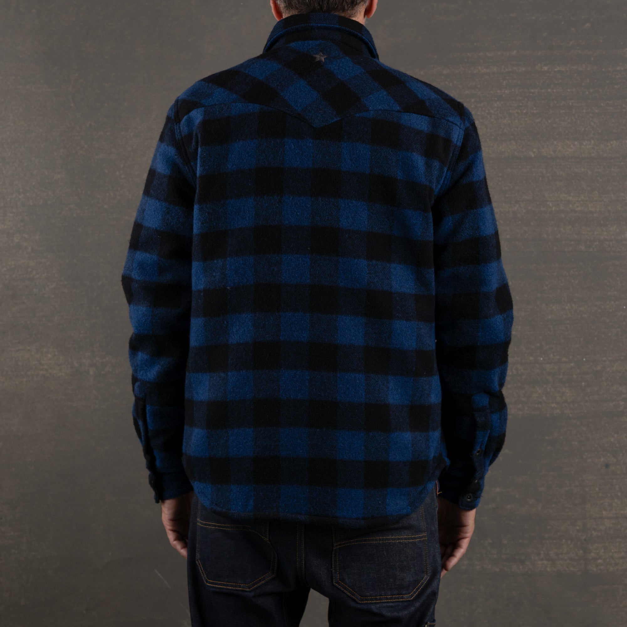 Deputy CPO XH Japanese Wool Flannel - Blue Check - Brave Star Selvage