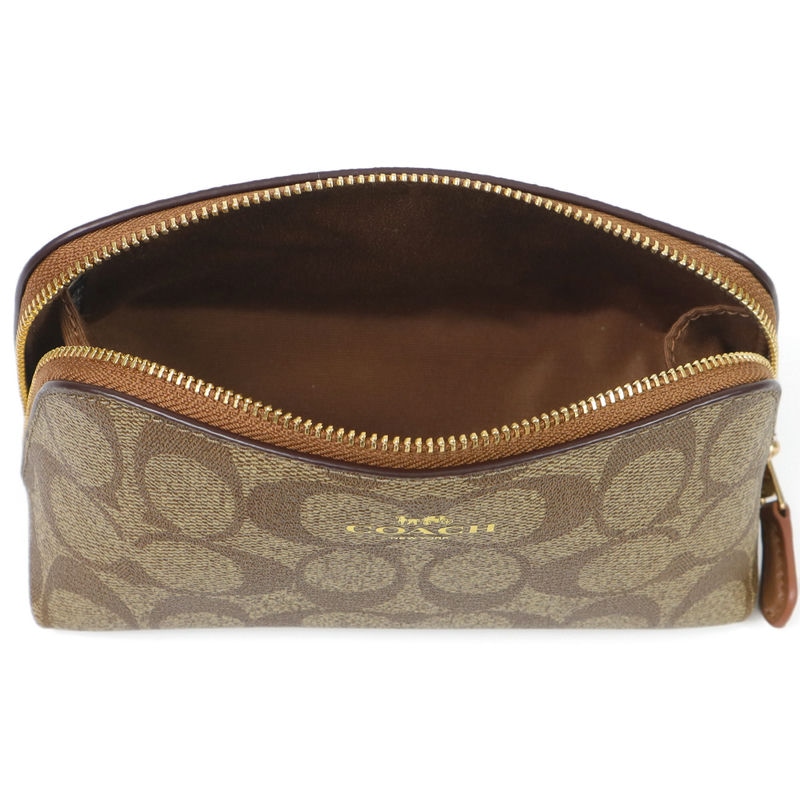 Brandol / COACH コーチ ポーチ シグネチャー コスメポーチ ベージュ