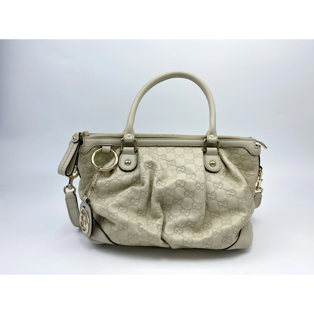 グッチ グッチシマ スーキー 2WAYハンドバッグ 白 レザー 247902 買取