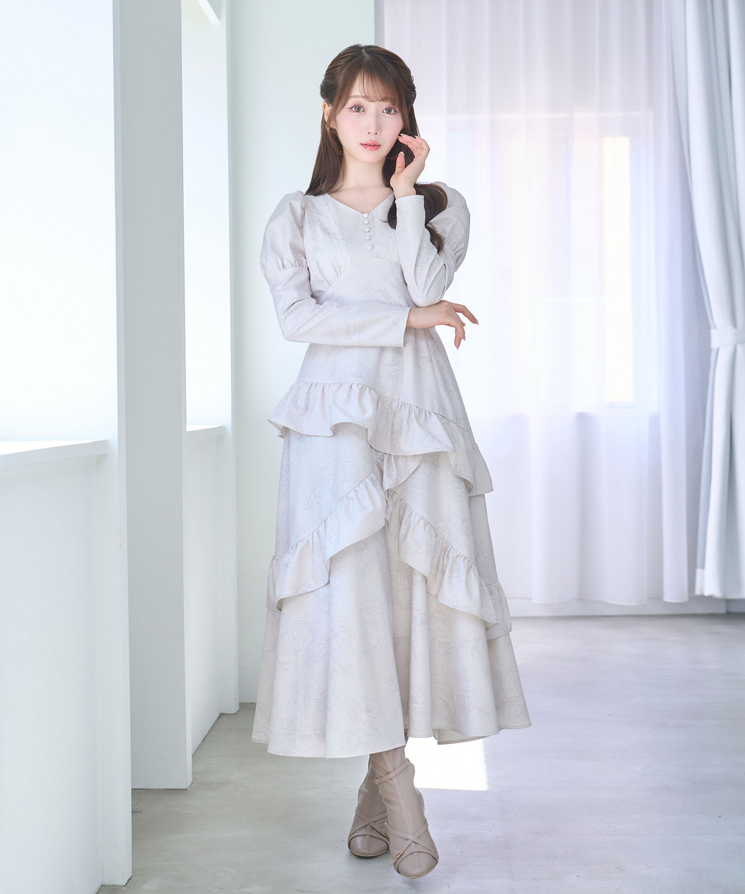 Peony flower print dress – BUNNY APARTMENT