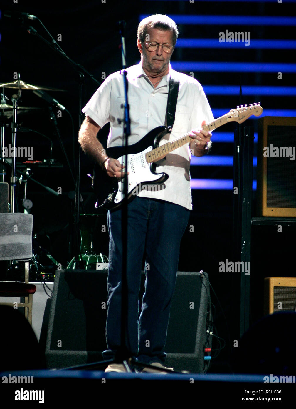 Eric Clapton performs in concert at the American Airlines Arena in