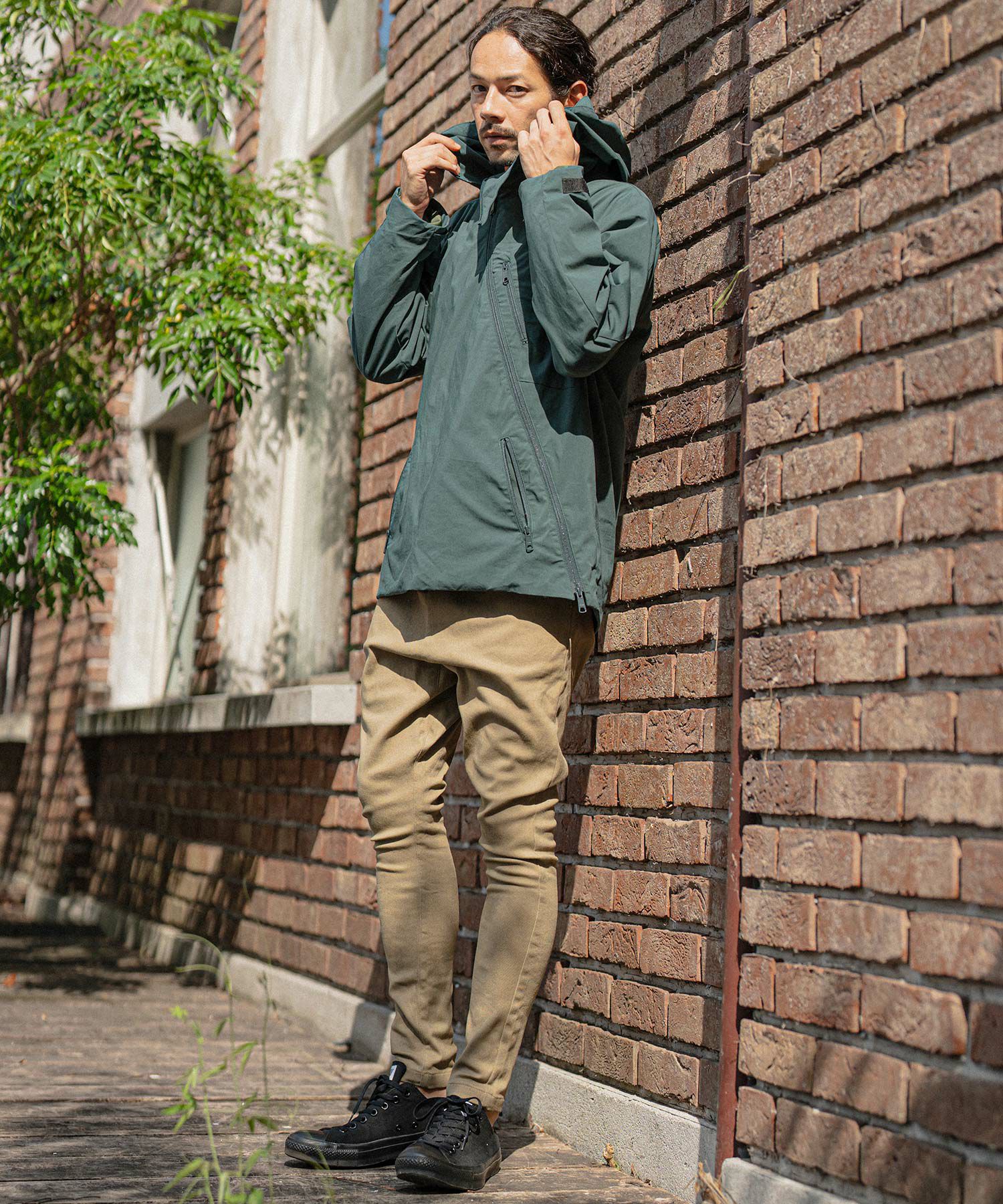 50%OFF【CAMBIO(カンビオ)】Stretch Nylon Diagonal Zipper Mountain