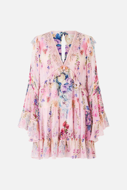Palatial Pastels Bias Cut Midi Dress With Lace Insert | CAMILLA US