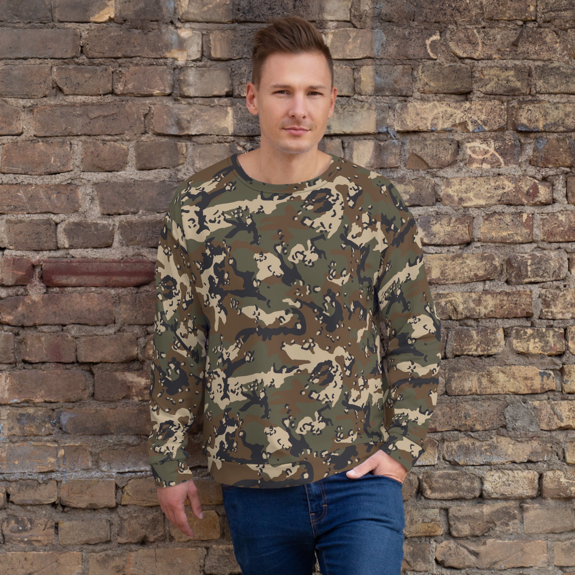 CAMO HQ - Chocolate Chip Woodland CAMO Unisex Sweatshirt
