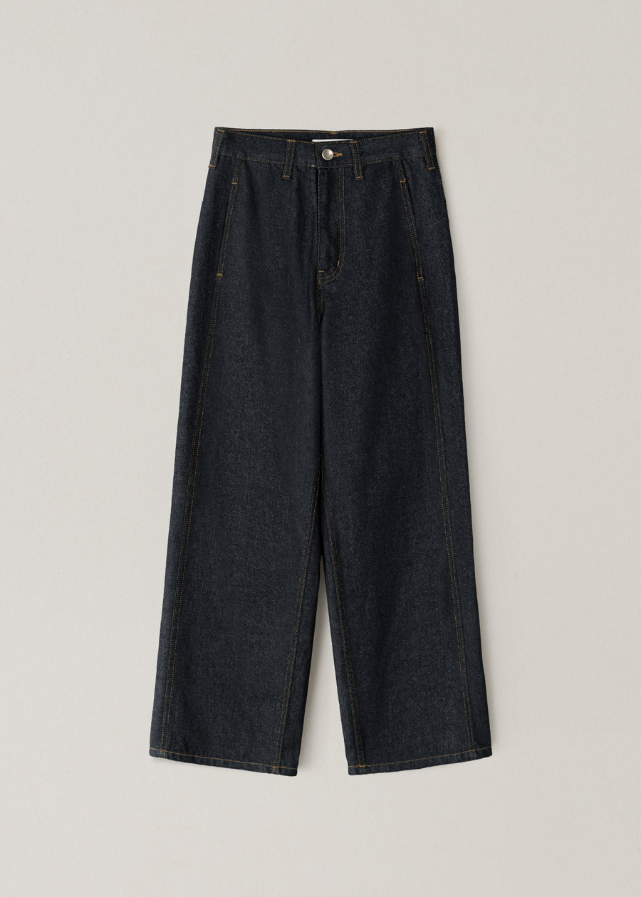 wide stitch jeans | OHOTORO