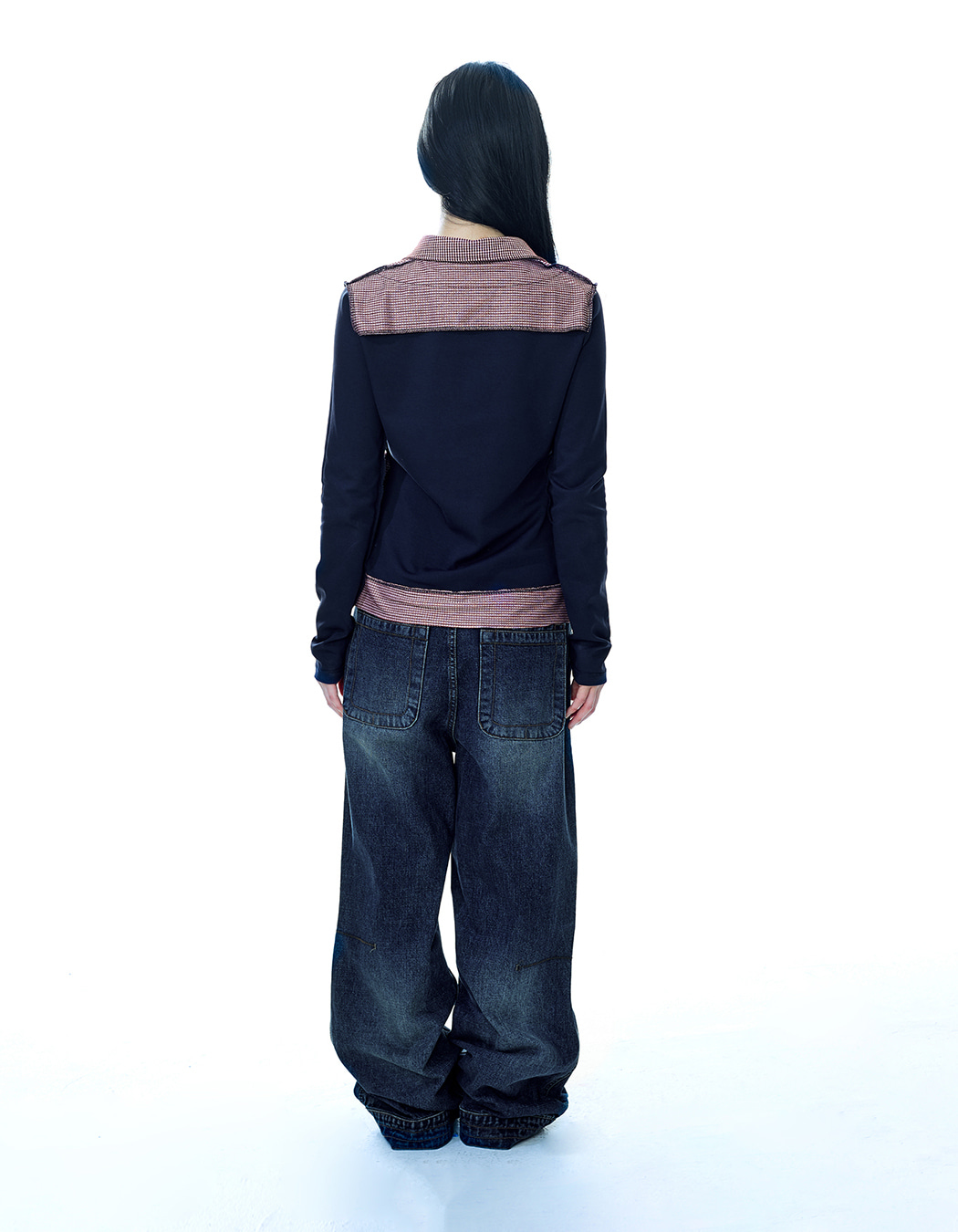 Coyseio Reversible Collar Longsleeves - Navy | 하이츠스토어