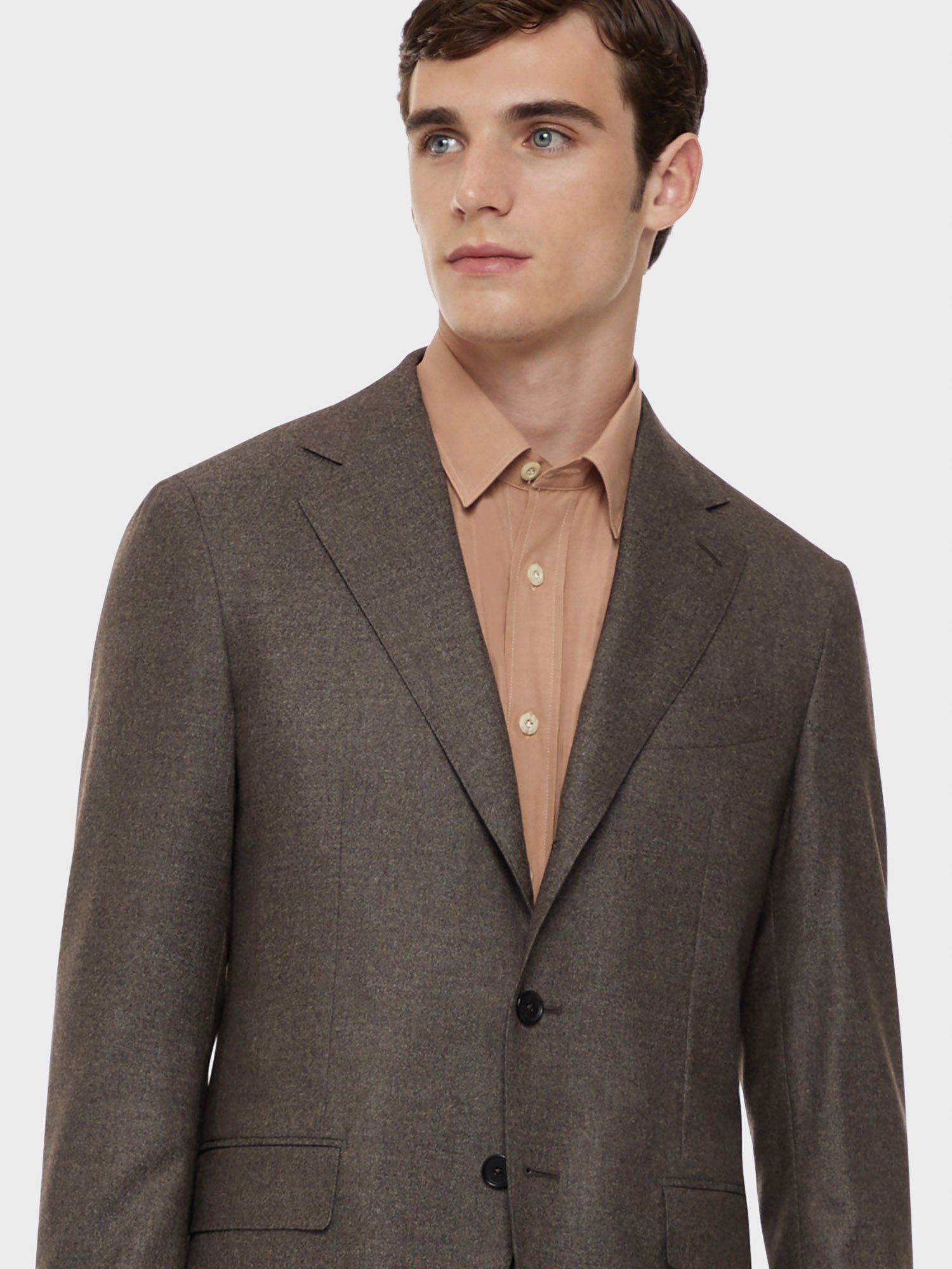 Caruso - Aida suit in brown wool flannel