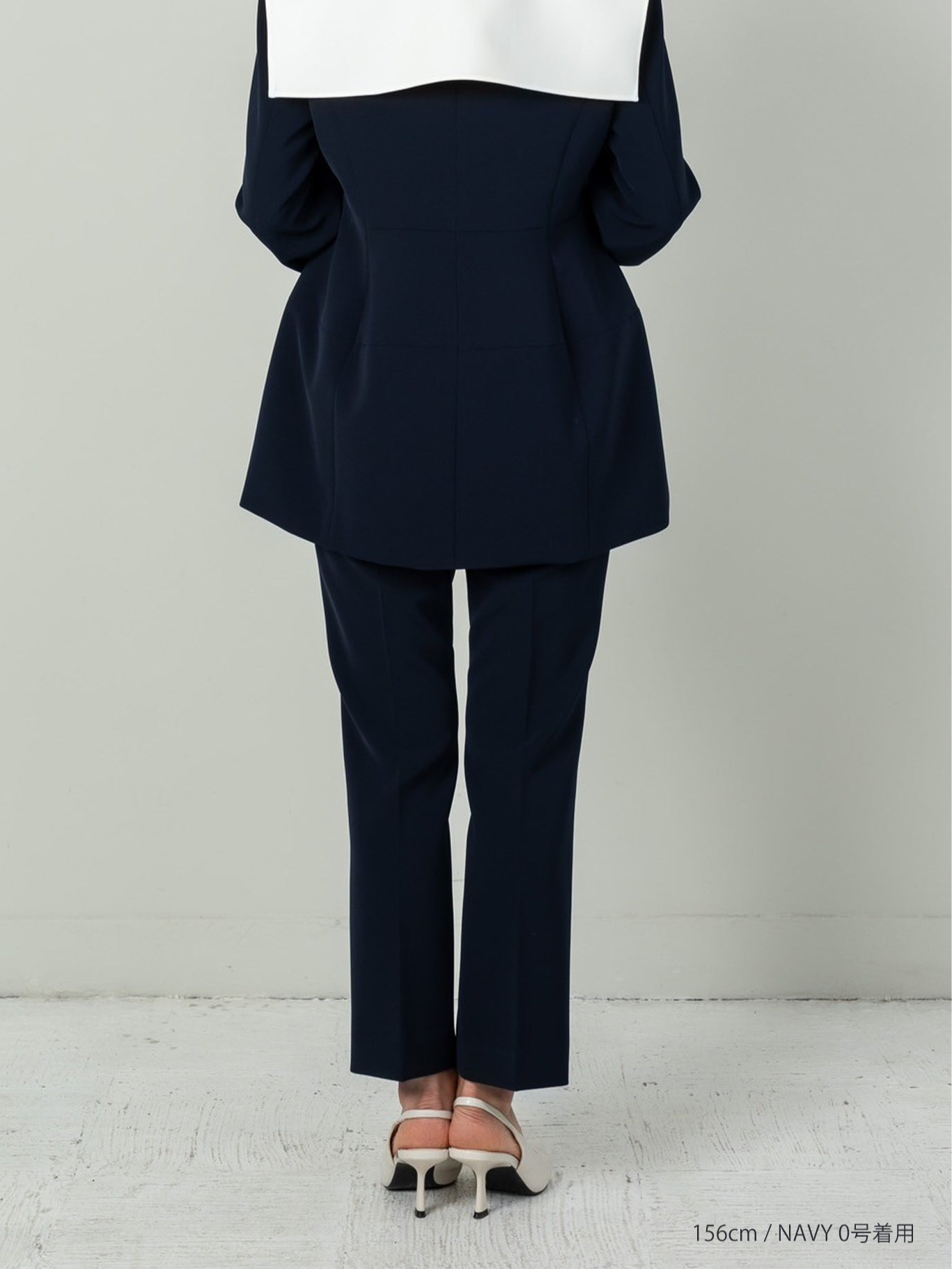 Ruffle 2way Peplum Jacket -Navy – CARLA