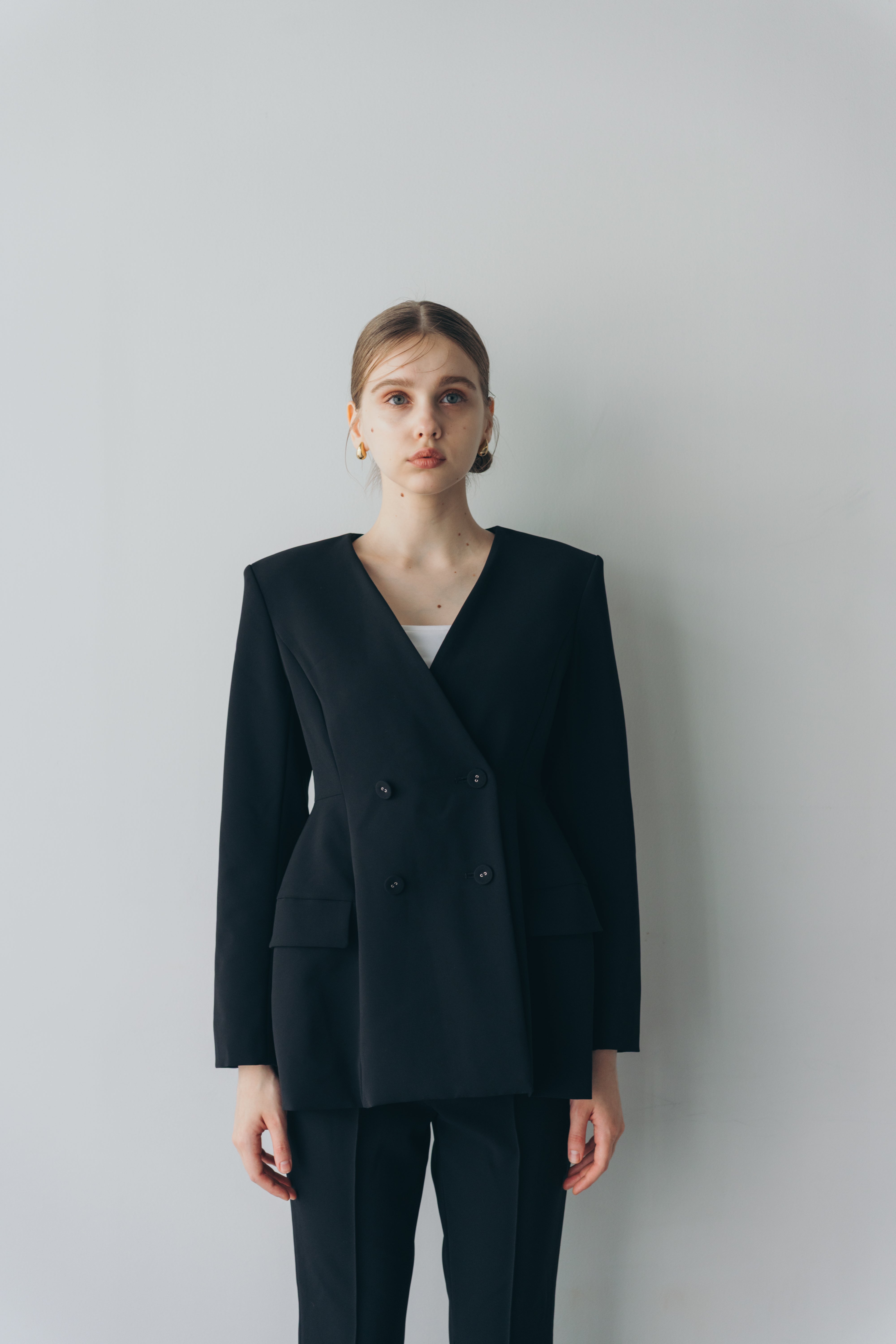 Ruffle 2way Peplum Jacket -Black – CARLA