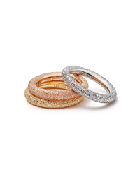 Florentine Finish Thick Ring Set Mix Gold | Carolina Bucci