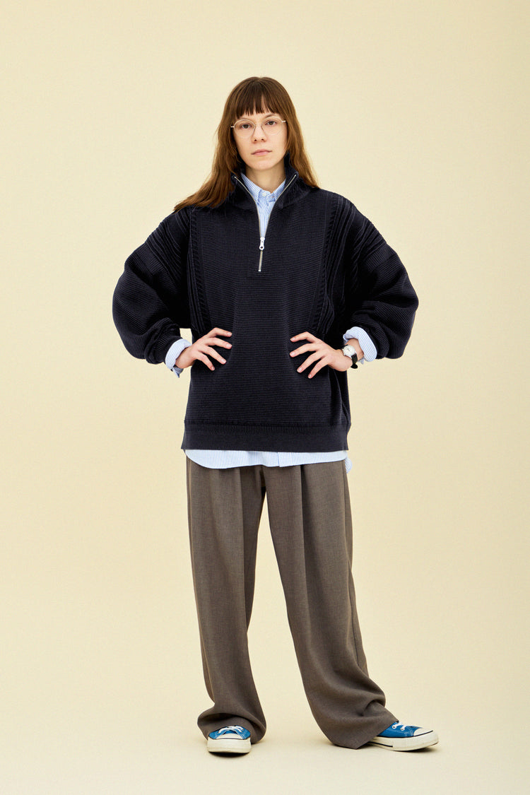 YASHIKI Fuyushigure Half Zip Knit （冬時雨） – CASDAY / キャスデイ
