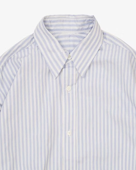Sillage / wide shirt high count blue stripe – CASDAY / キャスデイ