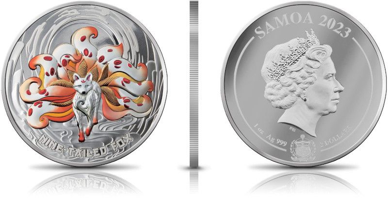 2023年 サモア 九尾の狐銀貨1オンス カプセル付き ラスト1点 2023年