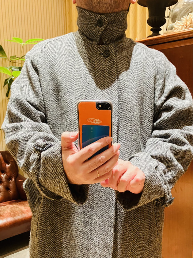 BEAMS F / HARRIS TWEED ヘリンボーン シングル ラグランスリーブ