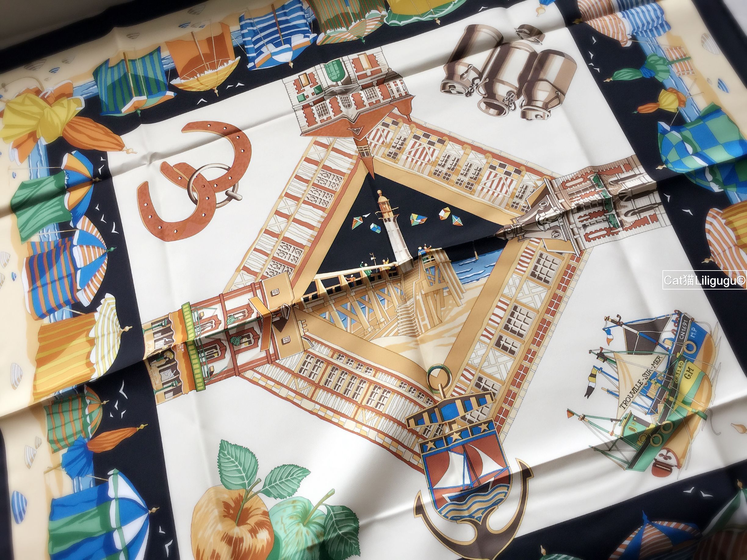 エルメス)カレ90《ノルマンディー海岸の魅力》スカーフ (HERMES