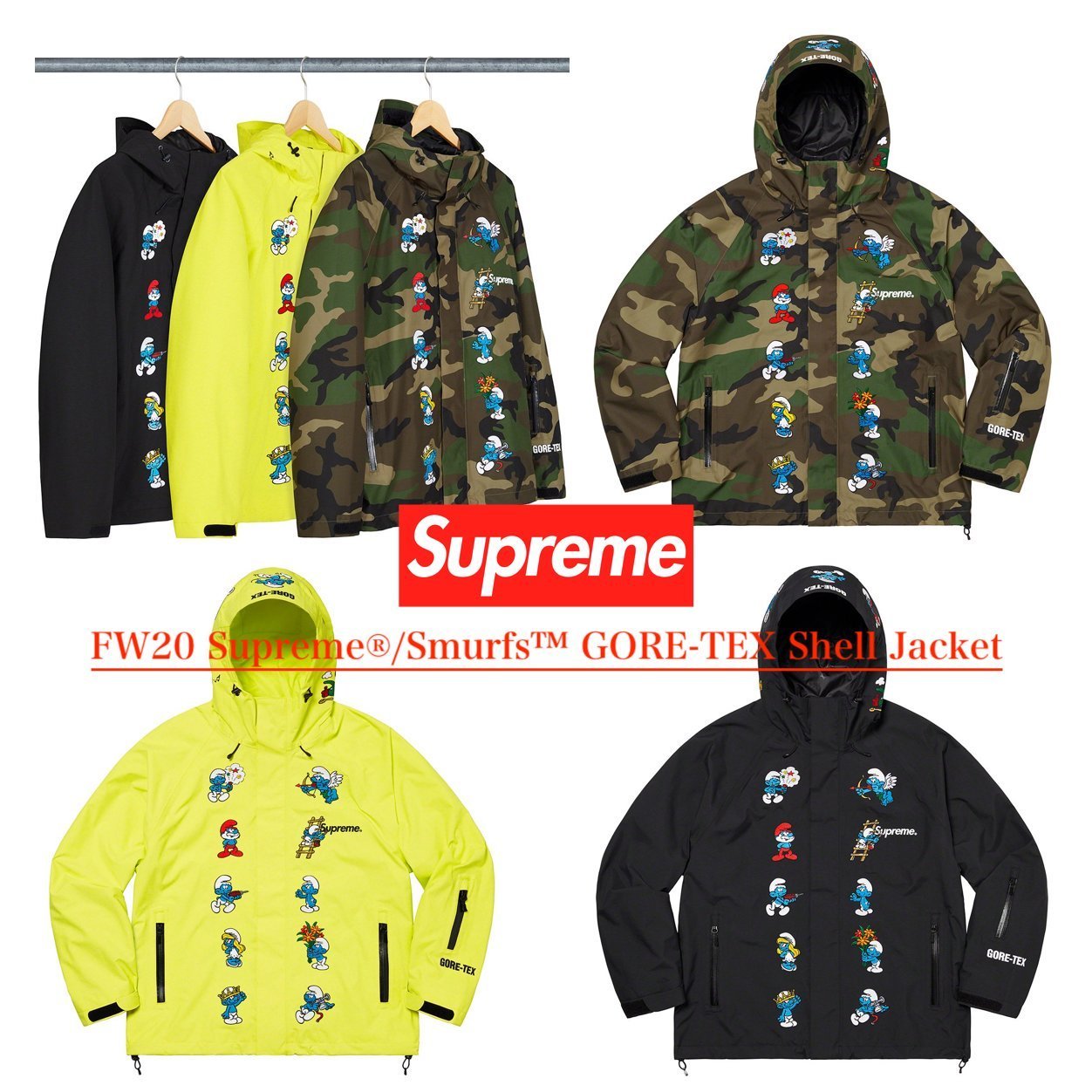 FW20 Supreme Smurfs GORE-TEX Shell Jacket - スマーフ (Supreme