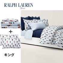 ラルフローレン】 Poloベア ストライプ シーツセット キング (RALPH