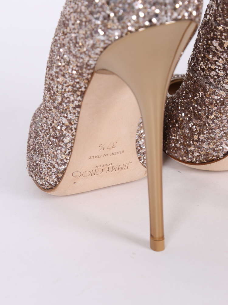 VIPセール! JIMMY CHOO ゴールドグリッター パンプス 10㎝ヒール