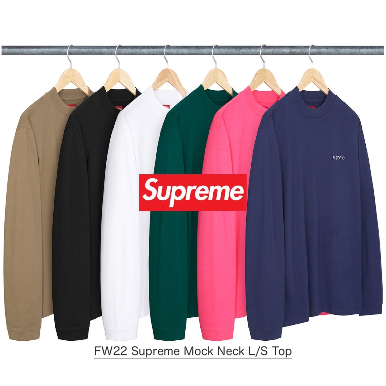 FW22 Supreme Mock Neck L/S Top - シュプリーム ロンT (Supreme/T