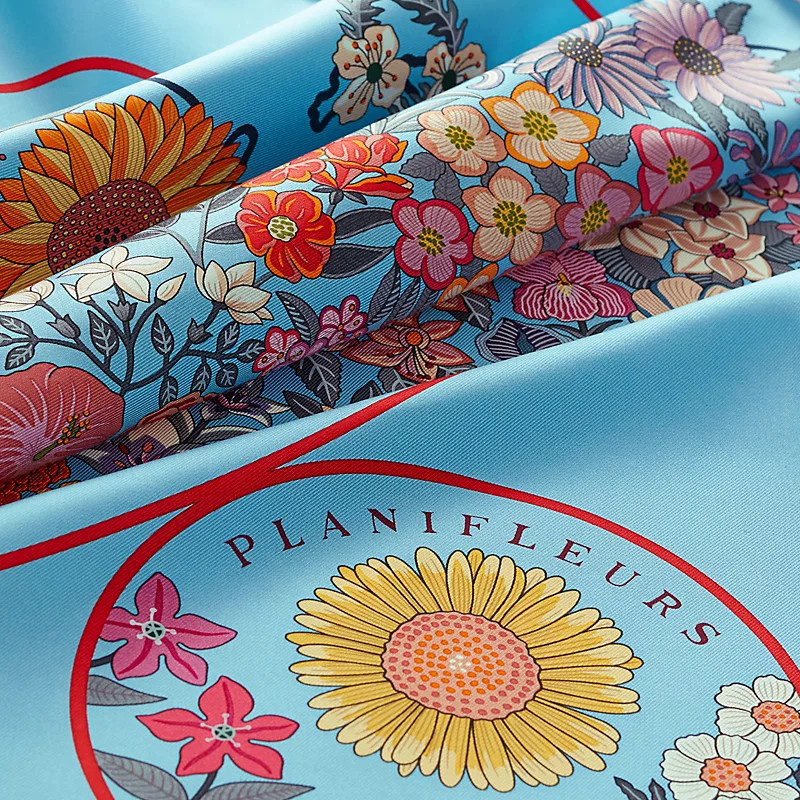 HERMES 新作 お洒落 スカーフ カレ 90 花柄 シルク Planifleurs