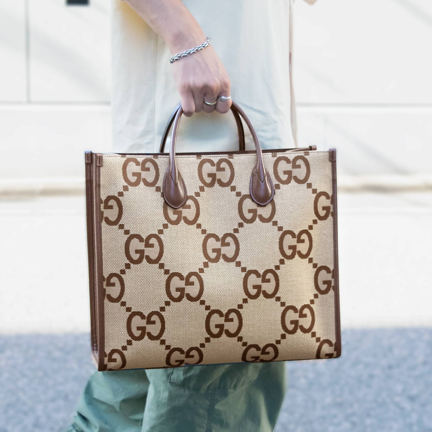 GUCCI グッチ ジャンボ GG トートバッグ 2WAY【送料0/国内即発
