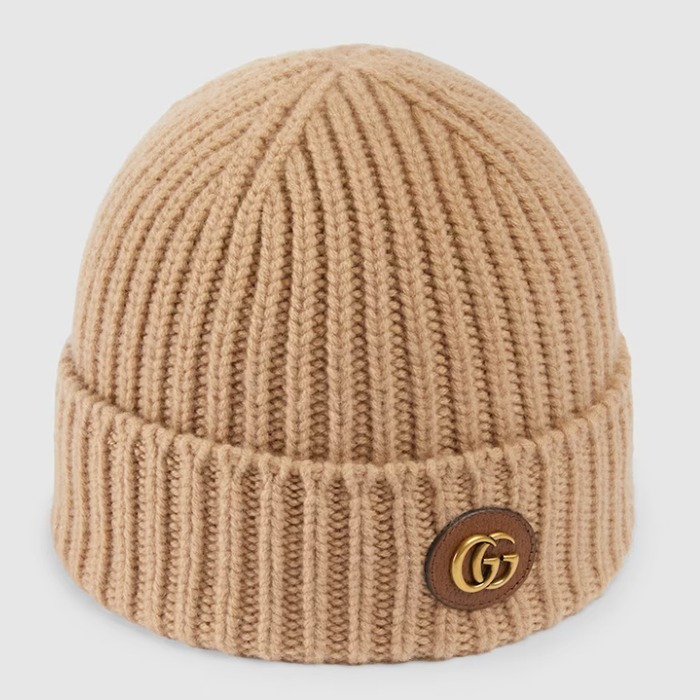 国内直営**GUCCI** ダブルG付き ウールカシミア キャップ (GUCCI