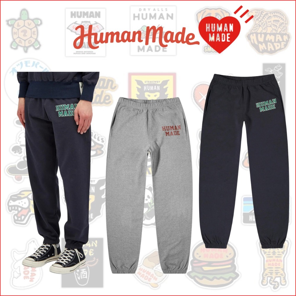 HUMAN MADE】ヒューマンメイド スウェットパンツ ロゴ GR/NV (HUMAN