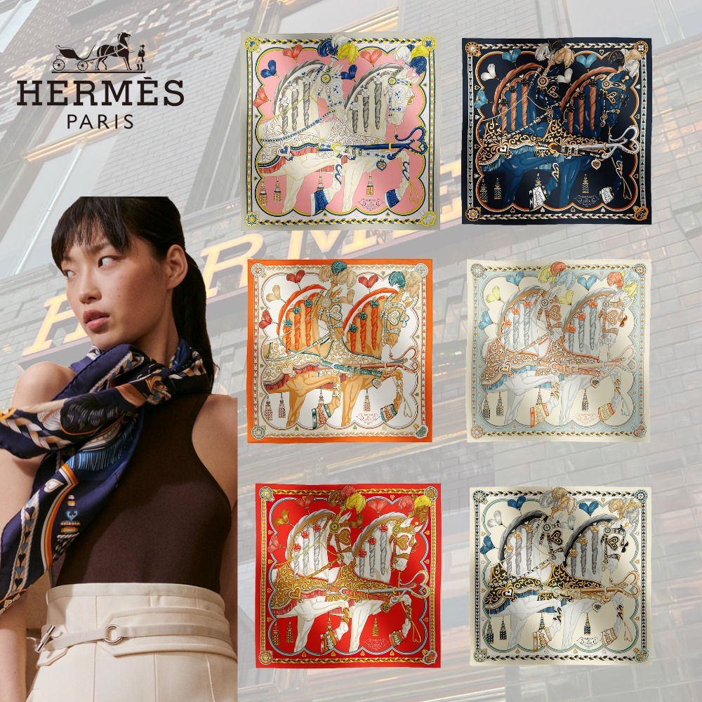 コーデのアクセントに】HERMES カレ90 アルネ・ドゥ・クール (HERMES