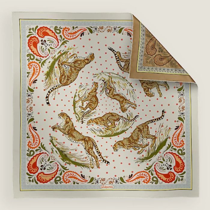 HERMES 新作 スカーフ カレ90 ダブルフェイス Guepards Bandana