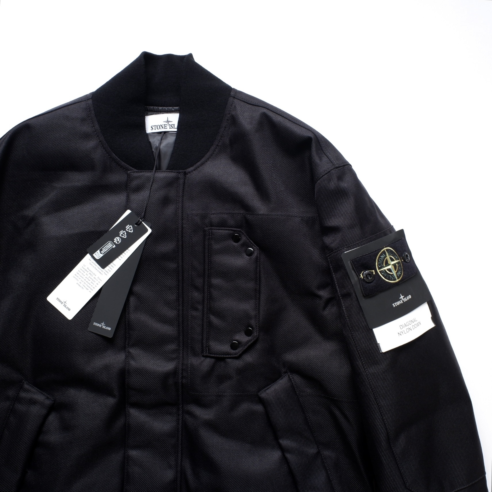 Stone Island Diagonal Nylon Down Bomber Jacket (STONE ISLAND/MA-1