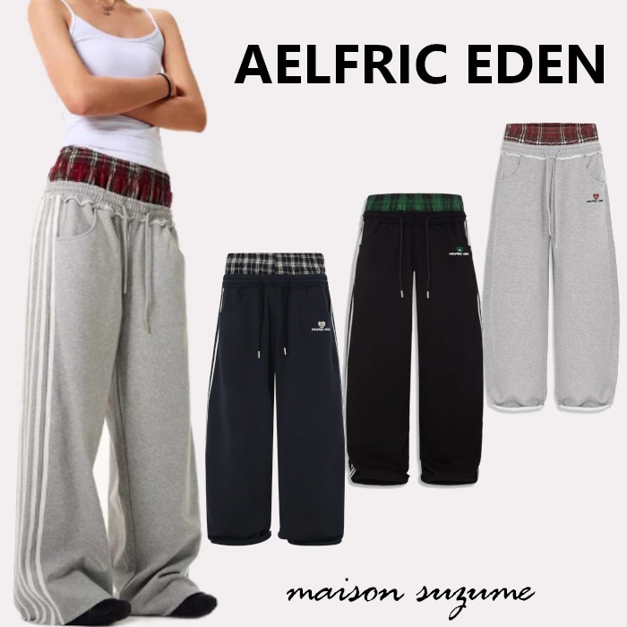 AELFRIC EDEN】腰パン風☆4本ラインスウェットパンツ (Aelfric Eden