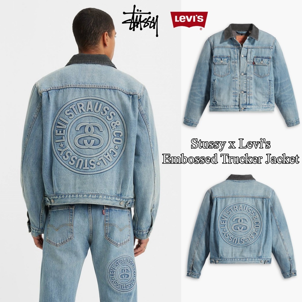 Stussy x Levi's』Embossed Trucker Jacket☆Indigo Wash☆ (STUSSY