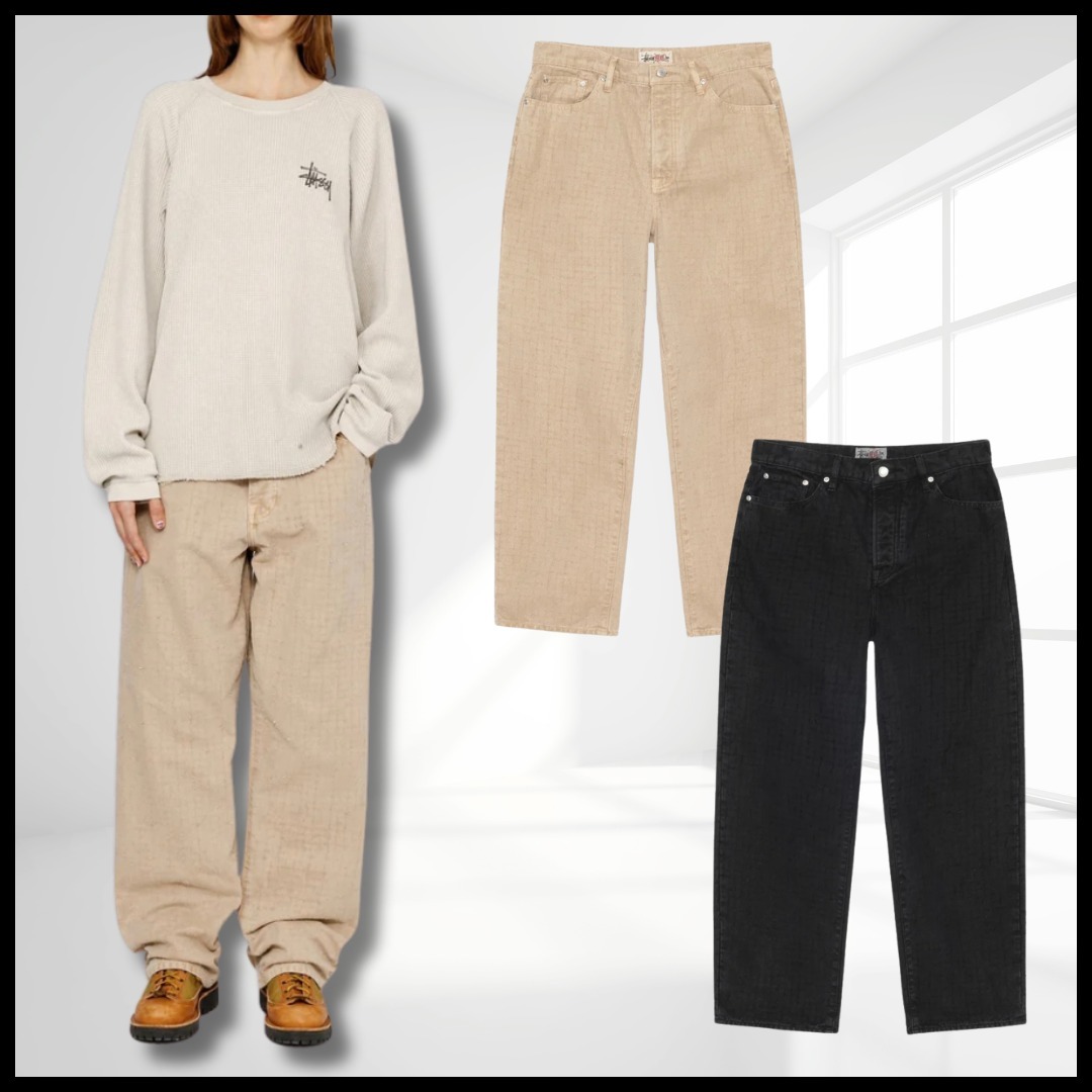 STUSSY】BIG OL JEANS CANVAS/ニードルパンチ/男女兼用 (STUSSY/デニム