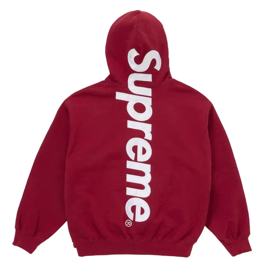 Supreme☆定番☆サテンロゴアップリケ スウェットパーカー (Supreme