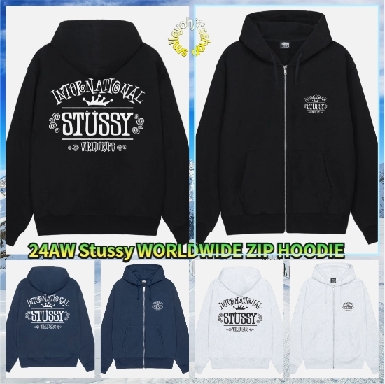 ☆24AW 大人気☆Stussy WORLDWIDE ZIP HOODIE (STUSSY/パーカー