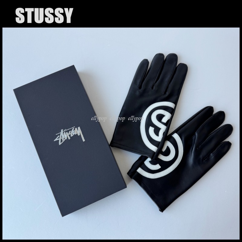 Stussy SS Link Leather Gloves Black ステューシー 手袋 (STUSSY/手袋