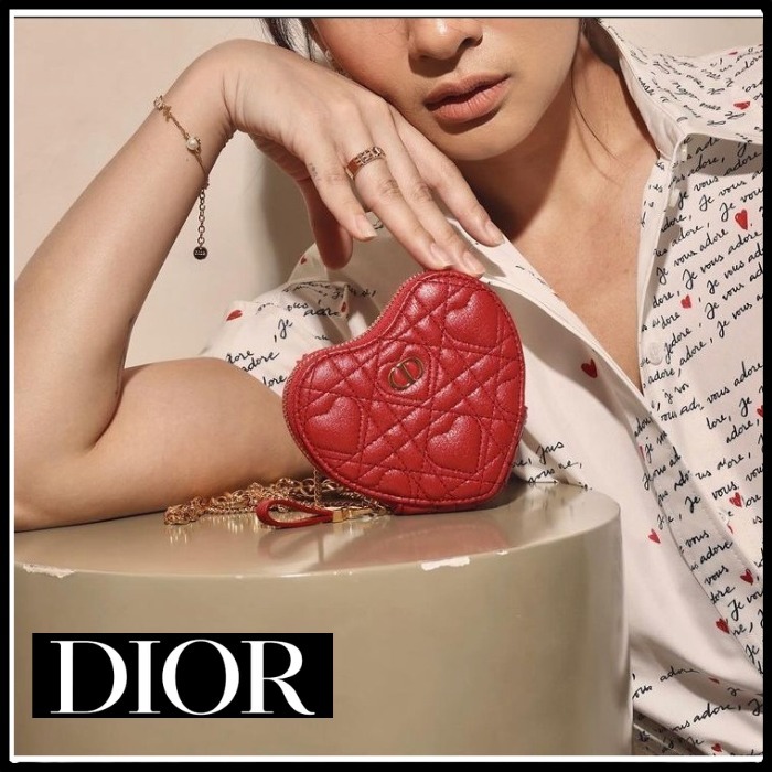 ハート可愛い♪】DIOR Dioramour Caro チェーン ハート ポーチ (Dior