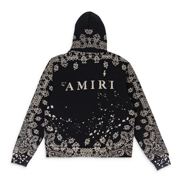 AMIRI アミリ ペイズリー柄プルオーバーフーディ ブラック (AMIRI